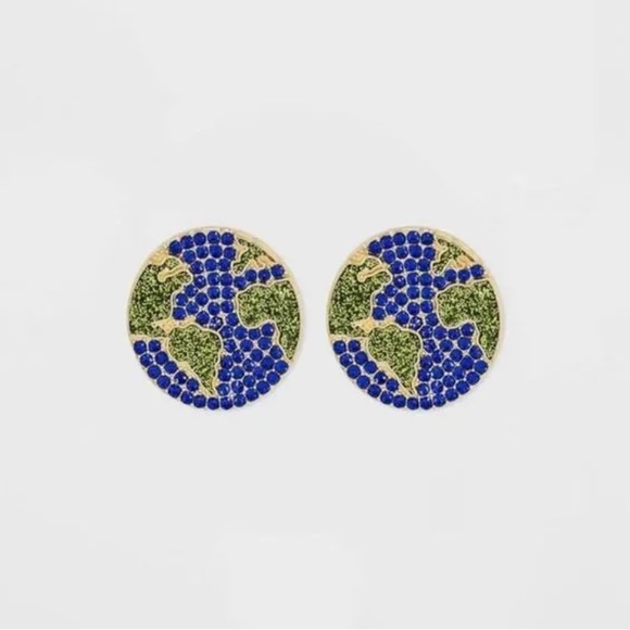 Sugarfix Baublebar Globetrotter Earth Planet Earrings NWT - Picture 2 of 6
